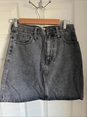 Madewell Washed Black Denim Mini Skirt